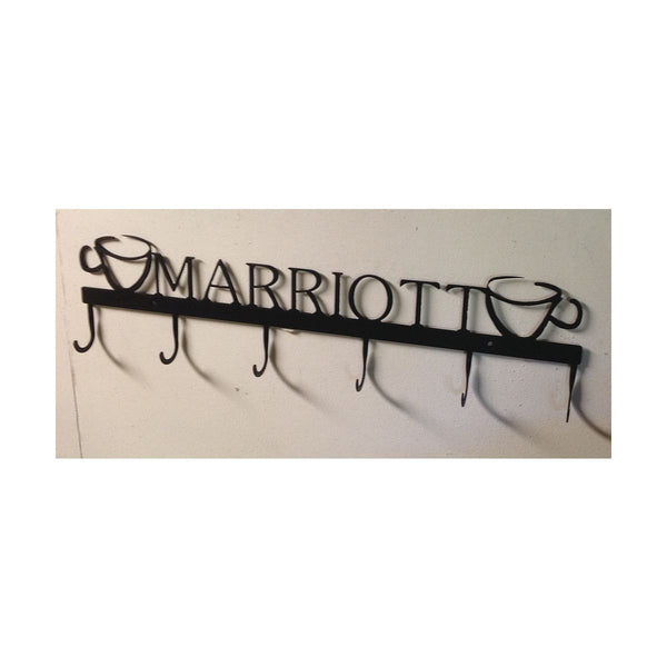 Coffee Cup Rack 6 Hook, Custom With Name, 2 Cup