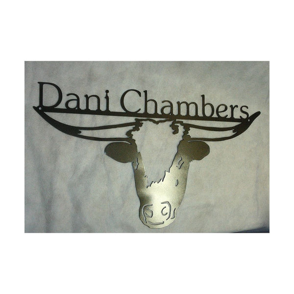 Custom Steer Head with Name 24 Inch