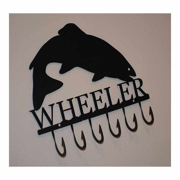 Custom Trout Fishing Key Rack with Name