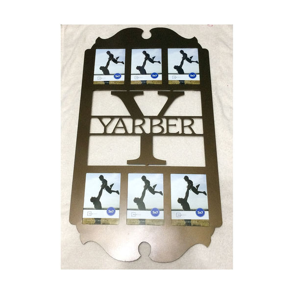 Picture Frame Display with Split Initial Name