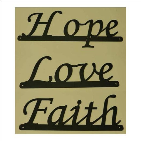 Inspirational Words - Faith, Love, Hope Sign Set