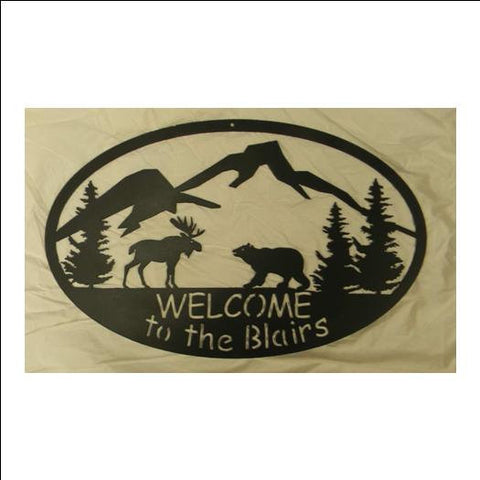 Custom Welcome Sign - Moose and Bear
