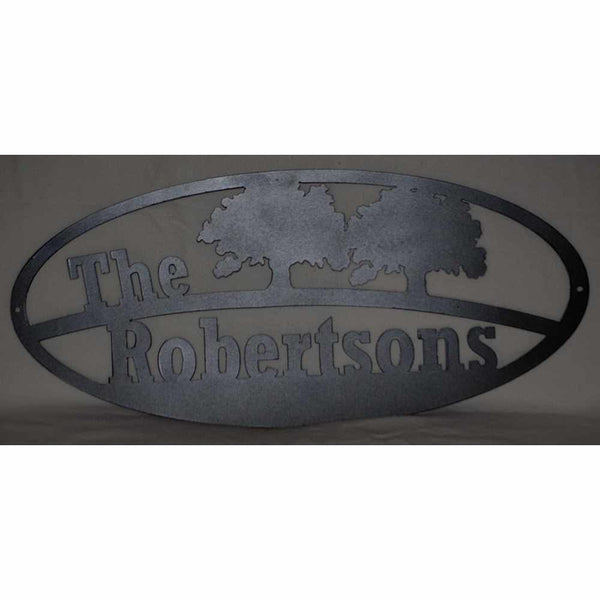 Custom Family Name Sign With Trees