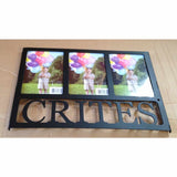 Family Name Frame Display With Three 4 X 6 Frames