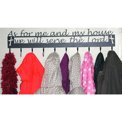 Coat Rack 10 Hook "As for me and my house, we will serve the Lord"