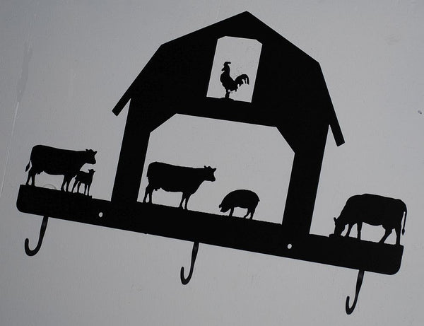 Pot or Pan Hook, Barn and Cows