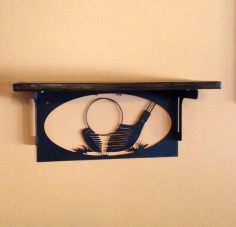 Shelf, Metal and Wood, Golfing Theme