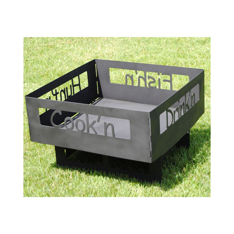 Fire Pit, Hunt'n Fish'n Drink'n Cook'n Words  (Shipping Included)