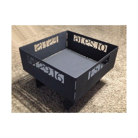 Fire Pit Customized with Name and Date (Shipping Included)